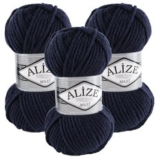 mamaknit 超長拉納針織紗, 海軍藍, 3個