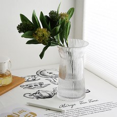 Samho Glass 喇叭條紋玻璃花瓶, 單一顏色, 1個