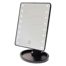 AHOYE 多角度可旋轉LED觸碰式補光化妝鏡, 黑色