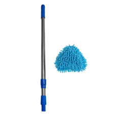 180度旋轉無死角清潔拖把 雪尼爾拖把布, 伸縮桿長55~90cm + 刷毛邊長16cm, 1組