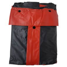 天龍牌 超跑型賽車雨衣 高級防水PVC塑膠 反光條, ONE SIZE(適穿身高150~180cm), 紅黑色