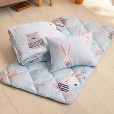 好朋友 萊賽爾涼被睡墊童枕 3件組, 睡墊115 x 72cm + 涼被200 x 150cm + 枕套43 x 30cm, 台灣製造, 1組