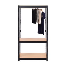 스피드랙 V2 3단 스탠드선반 행거 800 x 600 x 1800 mm, 블랙