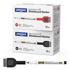 PENMAX 迷你板擦白板筆 黑色 12入+紅色 12入, 混色, 1套