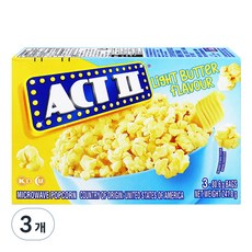 ACTⅡ 微波爐用爆米花 淡奶油口味, 241.8g, 3個