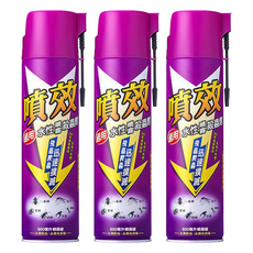 噴效 通用水性噴霧殺蟲劑, 3瓶, 600ml