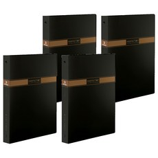 DaTaBanK 三田文具 A4 無瑕3孔夾資料夾 648-70, 黑色, 4本