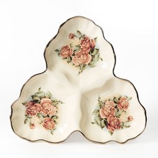 피지에스 퀸로즈 삼절안주접시, 혼합 색상, 1개