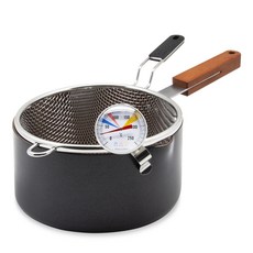 bella cuisine 電磁爐適用單柄陶瓷塗層湯鍋+油炸籃, 18cm, 混色