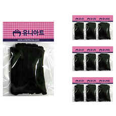 Uniart 1000 8股鬆緊帶, 黑色, 10個