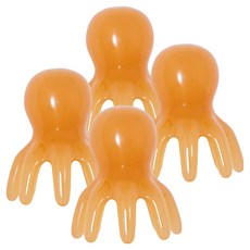 Good Good Shop 章魚頭皮刮痧按摩器, 4個, 琥珀色
