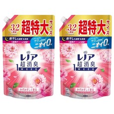 Lenor 蘭諾 日本原裝進口 1 WEEK 一週間衣物消臭室內曬乾柔軟精 玫瑰花香補充包, 1.28L, 2包