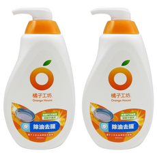 Orange House 橘子工坊 去油淨味洗碗精 650mL 含橘油配方 除菌 洗淨後無化學殘留 適用於清洗蔬果和奶瓶, 2瓶