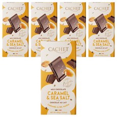 CACHET 焦糖海鹽夾心牛奶巧克力, 5片, 100g