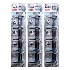 UdiLife 優的生活大師 hold 掛 L型5勾掛架, 不鏽鋼材質 防水防潮, 霧黑色, 3個