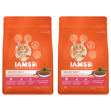 IAMS 愛慕思 健康優活 成貓營養配方乾糧, 鮪魚 + 鮭魚口味, 1kg, 2袋