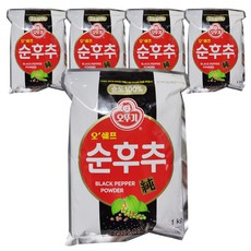 OTTOGI 不倒翁 黑胡椒粉, 1kg, 5個