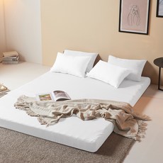 린튼 매트리스 토퍼 커버 + 내장재 + 베개 커버 2p + 베개솜 2p 세트, 화이트, 5cm