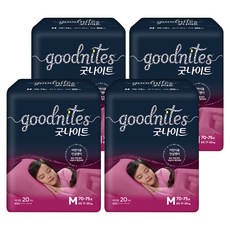 굿나이트 팬티형 키즈 기저귀 여아용, 중형(M), 80매