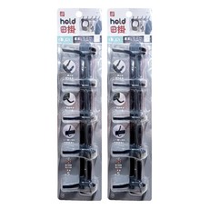 UdiLife 優的生活大師 hold 掛 L型5勾掛架, 不鏽鋼材質 防水防潮, 霧黑色, 2個