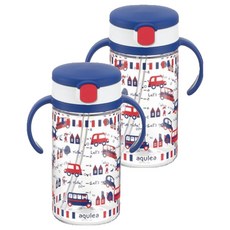 Richell 利其爾 AQ吸管杯 320ml, 海軍藍, 2個