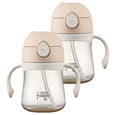 foogo 幼兒用Neutral系列PPSU學飲杯, 280ml, 米色, 2個
