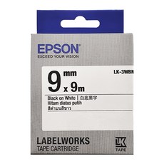 EPSON 愛普生 台灣公司貨 標籤帶 9mm, 白底黑字, 9m