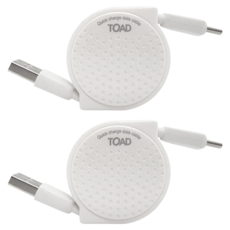 Todd A型轉C型圓點伸縮式智慧型手機高速充電傳輸線, 100cm, 2個, 白色