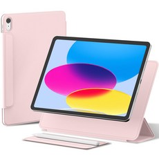 케이안 애플펜슬 수납 마그네틱 태블릿PC 커버 매트 폴리오 케이스, 베이비핑크