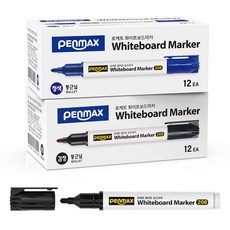 PENMAX 白板筆 12入, 黑藍, 2個