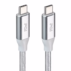 pqi 勁永 qCable C to C 5A USB-C 快充傳輸線 100cm 支援4K/60Hz, 金屬銀, 1條