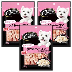 西莎 Cesar 點心系列 狗零食 國產 低脂雞胸培根切片口味, 80g, 3包
