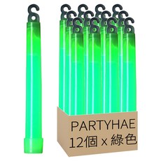 PARTYHAE 螢光棒, 12個, 綠色