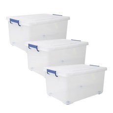 라이피스트 클라스 리빙박스, 투명 + 블루 + 블랙, 3개