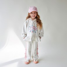 WALTONKIDS 兒童青少年愛心連帽刷毛上下套裝