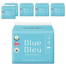 Blue Bleu 棉質包覆護墊, 20片, 6包, 加長型(18cm)