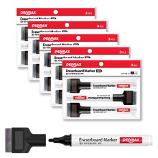 PENMAX 長板擦白板筆 3入, 黑色的