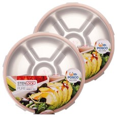 스텐락 퓨어 멀티 원형 밀폐용기 4호 6구, 2개, 920ml