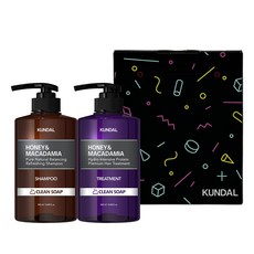 KUNDAL 昆黛爾 蜂蜜夏威夷果洗髮精+護髮乳禮物組合 肥皂香, 1組