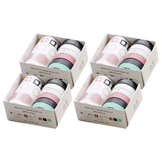 芯陌 基礎套裝紙膠帶, 10mmx3mx6卷/60mmx2mx1卷, 純色基礎圖形模切, 優質紙可反復黏貼, 水梨, 4個