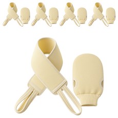 Vitabello 高級去角質手套 1入 + 搓背巾 1入 組, 5套, 米色