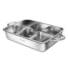 CASANI IH電磁爐適用 方形不鏽鋼分享鍋, 單色, 30.8cm, 1入