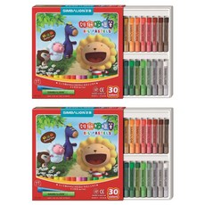 SIMBALION 雄獅 奶油獅 30色 兒童安全無毒粉蠟筆, 2盒