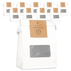 Sevenzip牛皮透明窗方底袋, 10個, 白色