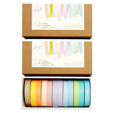 MYCITY 馬卡龍紙膠帶套組 7.5mm x 3m, 12色, 2套