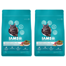 IAMS 愛慕思 健康優活 室內貓體重管理及化毛營養配方乾糧, 玉米, 1kg, 2袋
