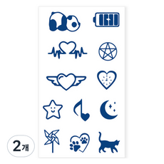 젤루나 반영구 귀여운 포인트 손가락 팔목 발목 타투 스티커, T107, 2개