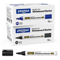 PENMAX 白板筆 12入, 黑藍, 2個