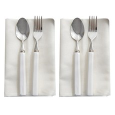 Sugar Cotton素色亞麻餐巾, 象牙白, 2個, 1入