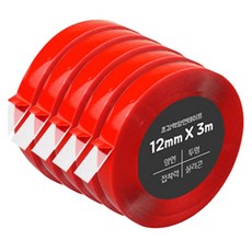 DADA 超強力矽膠壓克力泡棉雙面膠帶 12mm x 3m, 透明, 5個